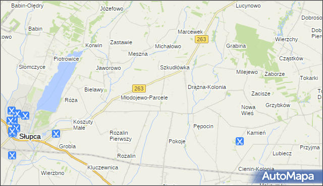 mapa Żelazków gmina Słupca, Żelazków gmina Słupca na mapie Targeo