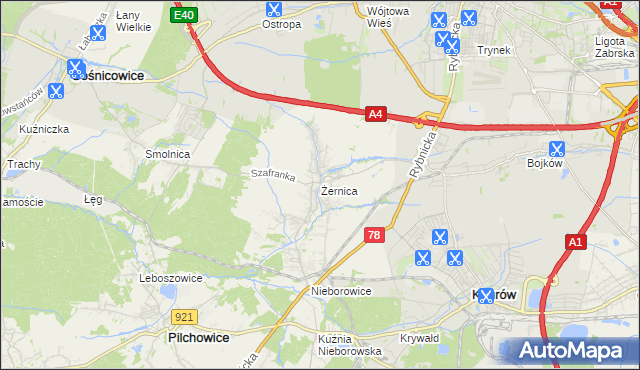 mapa Żernica, Żernica na mapie Targeo