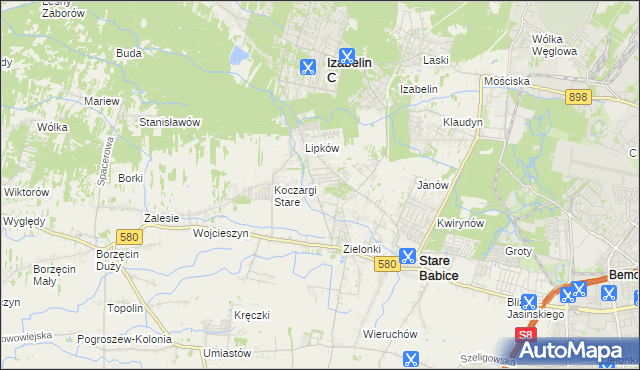 mapa Zielonki-Wieś, Zielonki-Wieś na mapie Targeo