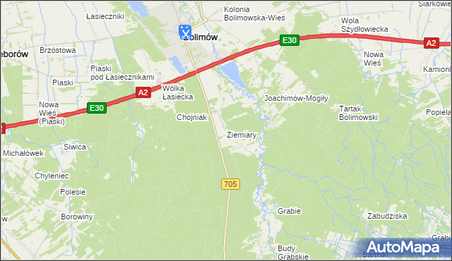 mapa Ziemiary, Ziemiary na mapie Targeo