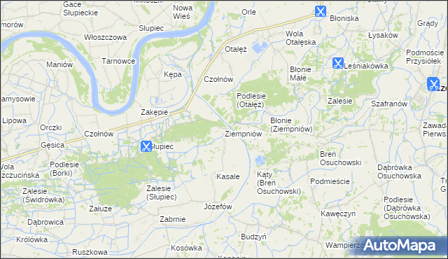 mapa Ziempniów, Ziempniów na mapie Targeo