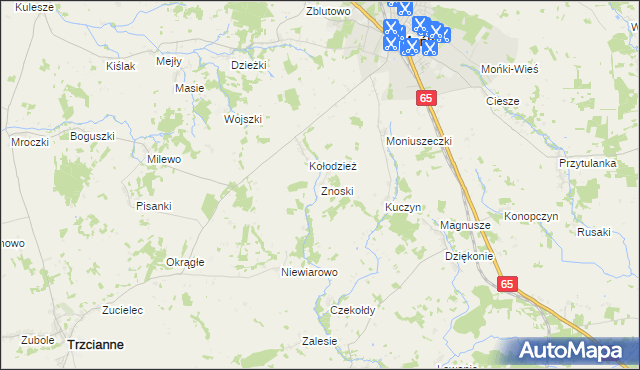 mapa Znoski, Znoski na mapie Targeo