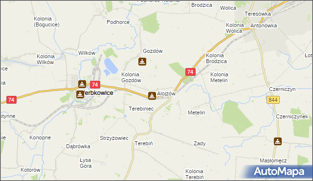 mapa Alojzów gmina Werbkowice, Alojzów gmina Werbkowice na mapie Targeo