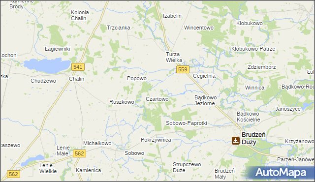 mapa Bądkowo-Rumunki, Bądkowo-Rumunki na mapie Targeo