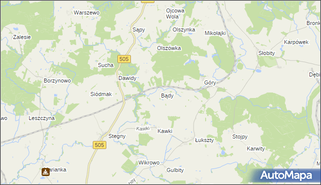 mapa Bądy, Bądy na mapie Targeo