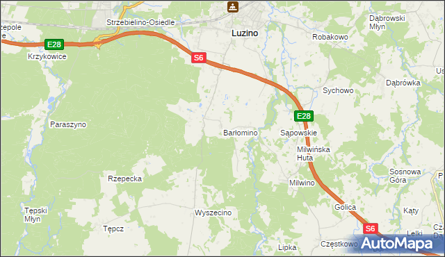 mapa Barłomino, Barłomino na mapie Targeo