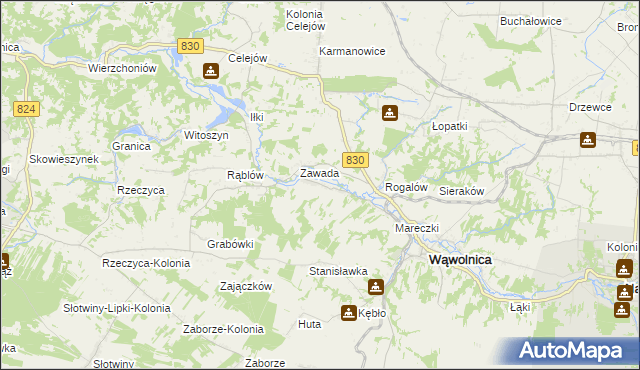 mapa Bartłomiejowice gmina Wąwolnica, Bartłomiejowice gmina Wąwolnica na mapie Targeo