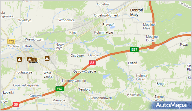 mapa Barycz gmina Dobroń, Barycz gmina Dobroń na mapie Targeo