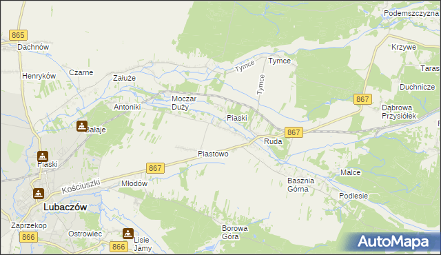 mapa Basznia Dolna, Basznia Dolna na mapie Targeo