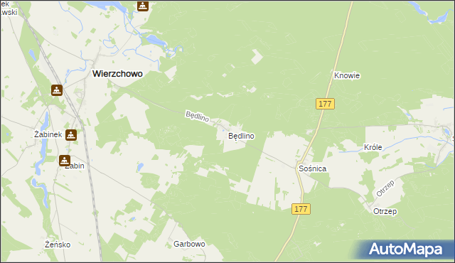 mapa Będlino, Będlino na mapie Targeo