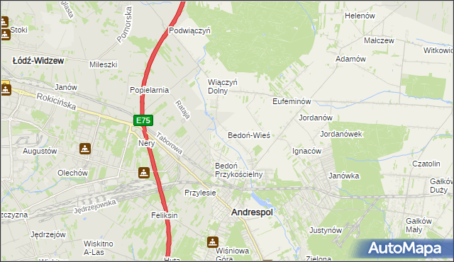 mapa Bedoń-Wieś, Bedoń-Wieś na mapie Targeo