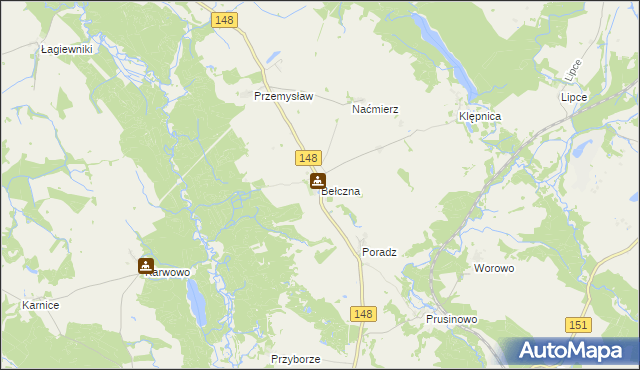 mapa Bełczna, Bełczna na mapie Targeo