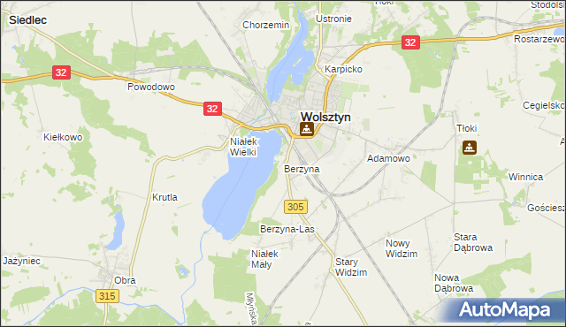 mapa Berzyna, Berzyna na mapie Targeo