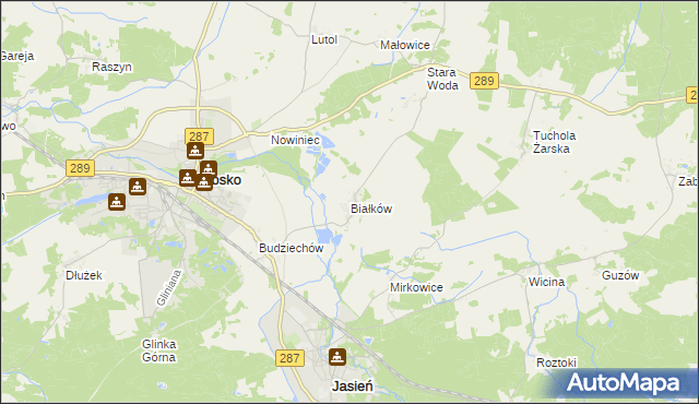 mapa Białków gmina Lubsko, Białków gmina Lubsko na mapie Targeo