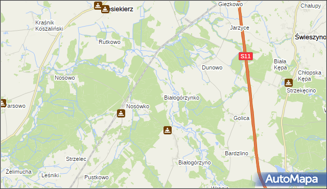 mapa Białogórzynko, Białogórzynko na mapie Targeo