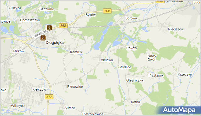 mapa Bielawa gmina Długołęka, Bielawa gmina Długołęka na mapie Targeo