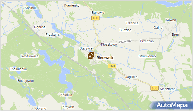 mapa Bierzwnik, Bierzwnik na mapie Targeo