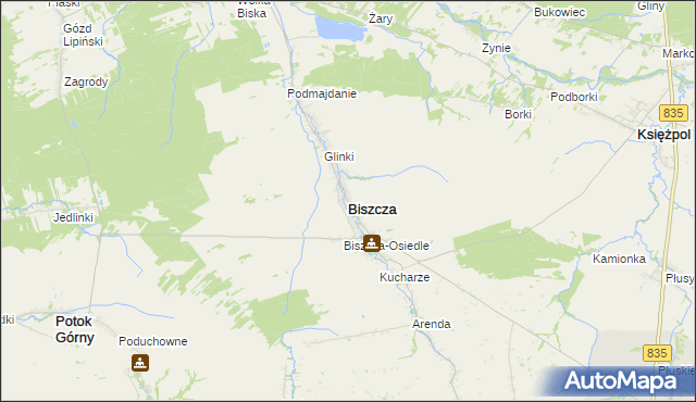 mapa Biszcza, Biszcza na mapie Targeo