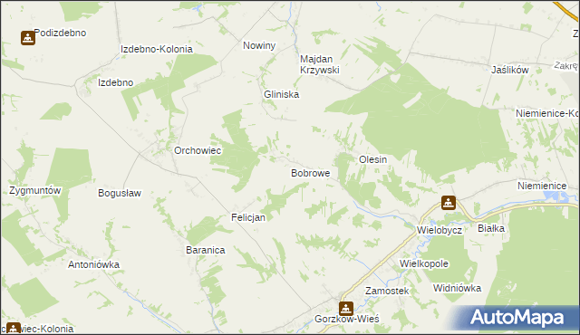 mapa Bobrowe, Bobrowe na mapie Targeo