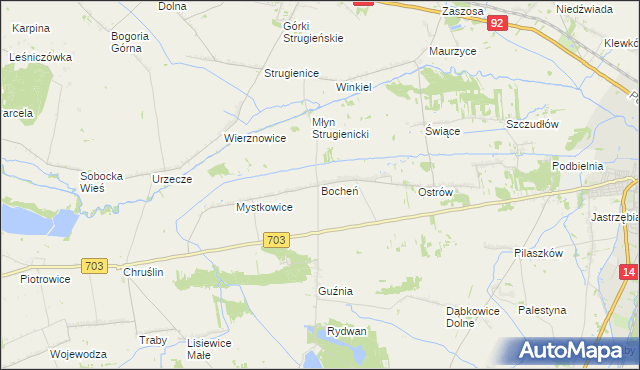 mapa Bocheń, Bocheń na mapie Targeo