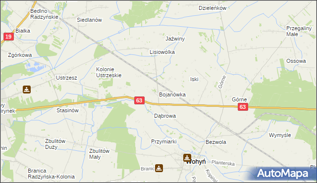 mapa Bojanówka, Bojanówka na mapie Targeo