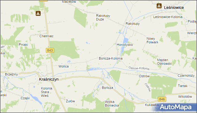 mapa Bończa-Kolonia, Bończa-Kolonia na mapie Targeo