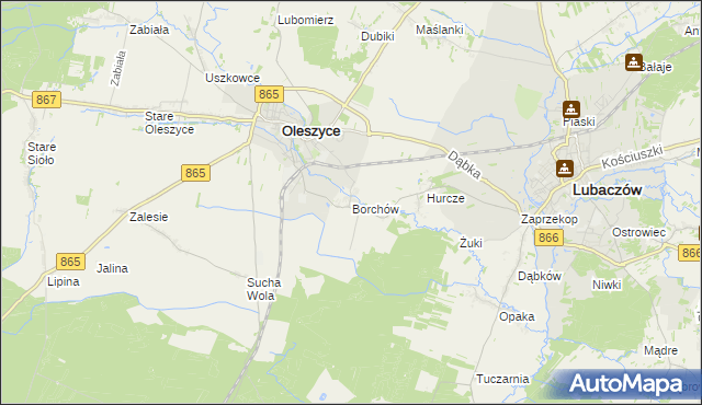 mapa Borchów, Borchów na mapie Targeo