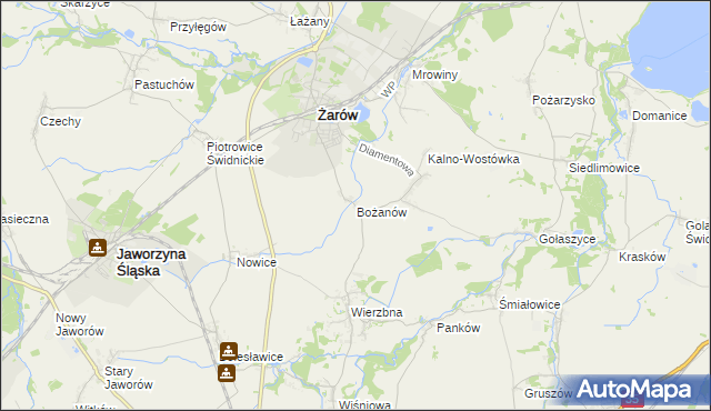 mapa Bożanów, Bożanów na mapie Targeo