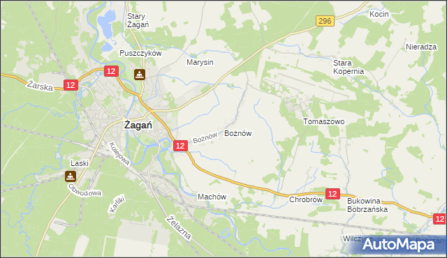 mapa Bożnów, Bożnów na mapie Targeo