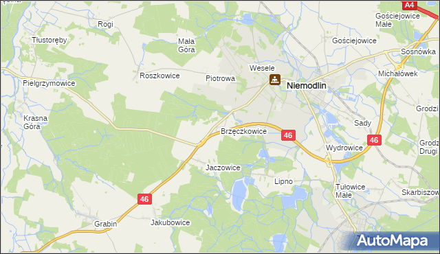 mapa Brzęczkowice, Brzęczkowice na mapie Targeo