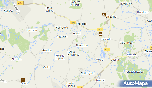 mapa Brzeźnica gmina Biała, Brzeźnica gmina Biała na mapie Targeo