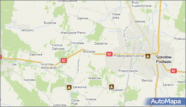 mapa Brzozów-Kolonia, Brzozów-Kolonia na mapie Targeo