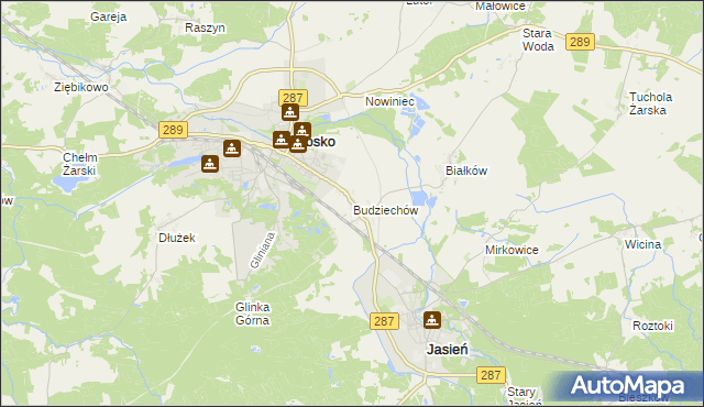 mapa Budziechów, Budziechów na mapie Targeo