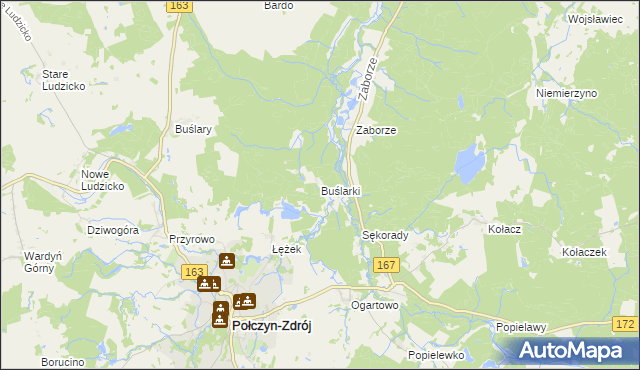 mapa Buślarki, Buślarki na mapie Targeo