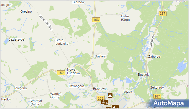 mapa Buślary, Buślary na mapie Targeo