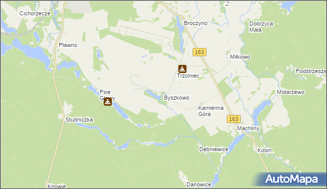 mapa Byszkowo, Byszkowo na mapie Targeo