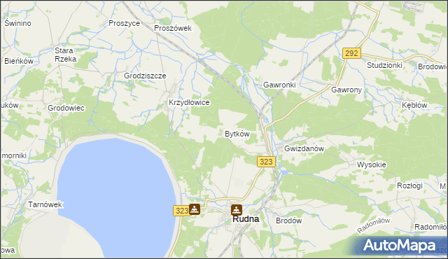 mapa Bytków gmina Rudna, Bytków gmina Rudna na mapie Targeo