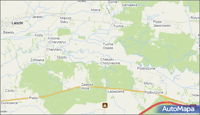 mapa Chałupki Chotynieckie, Chałupki Chotynieckie na mapie Targeo