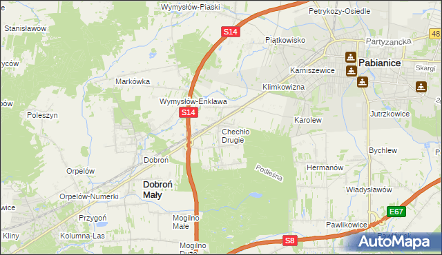 mapa Chechło Drugie, Chechło Drugie na mapie Targeo