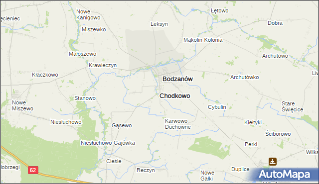 mapa Chodkowo, Chodkowo na mapie Targeo