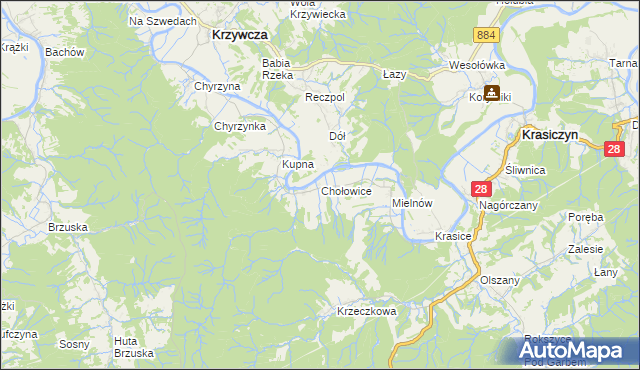 mapa Chołowice, Chołowice na mapie Targeo