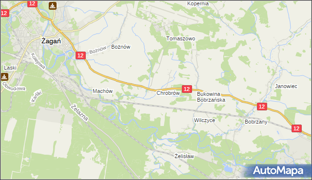 mapa Chrobrów, Chrobrów na mapie Targeo