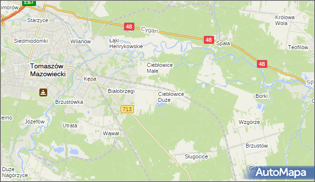 mapa Ciebłowice Duże, Ciebłowice Duże na mapie Targeo