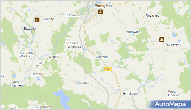 mapa Cieszęta, Cieszęta na mapie Targeo