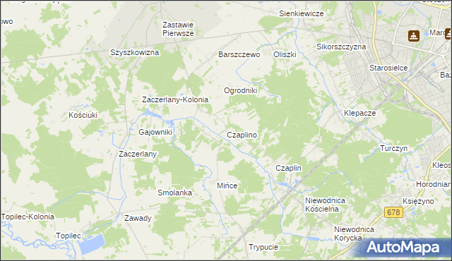 mapa Czaplino gmina Choroszcz, Czaplino gmina Choroszcz na mapie Targeo