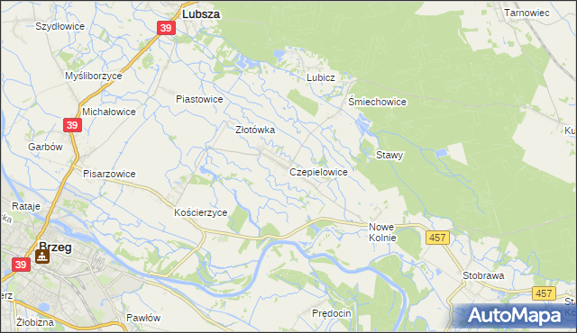 mapa Czepielowice, Czepielowice na mapie Targeo