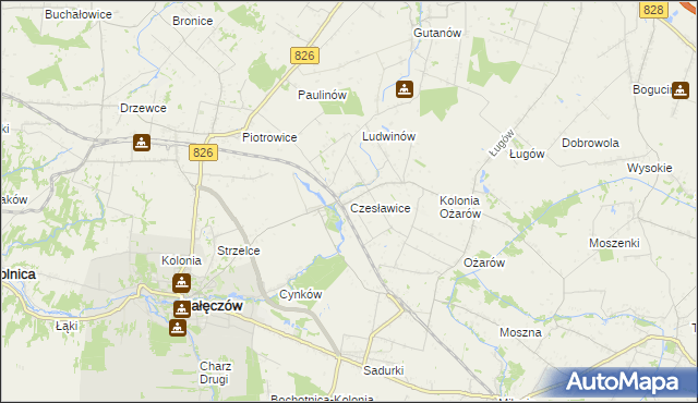 mapa Czesławice gmina Nałęczów, Czesławice gmina Nałęczów na mapie Targeo