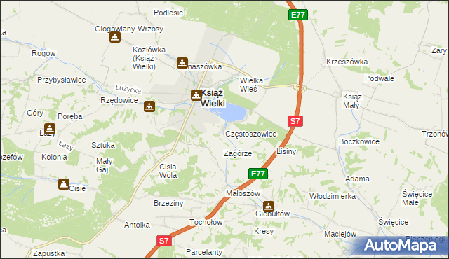 mapa Częstoszowice, Częstoszowice na mapie Targeo