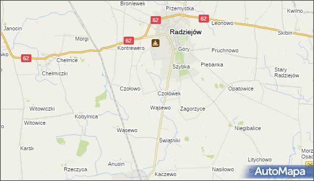 mapa Czołówek, Czołówek na mapie Targeo