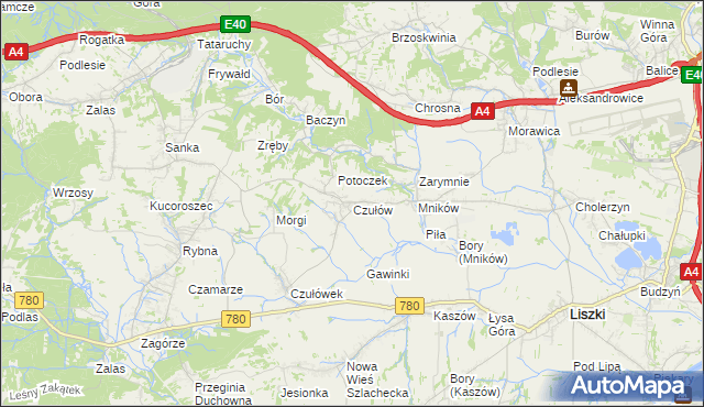 mapa Czułów, Czułów na mapie Targeo